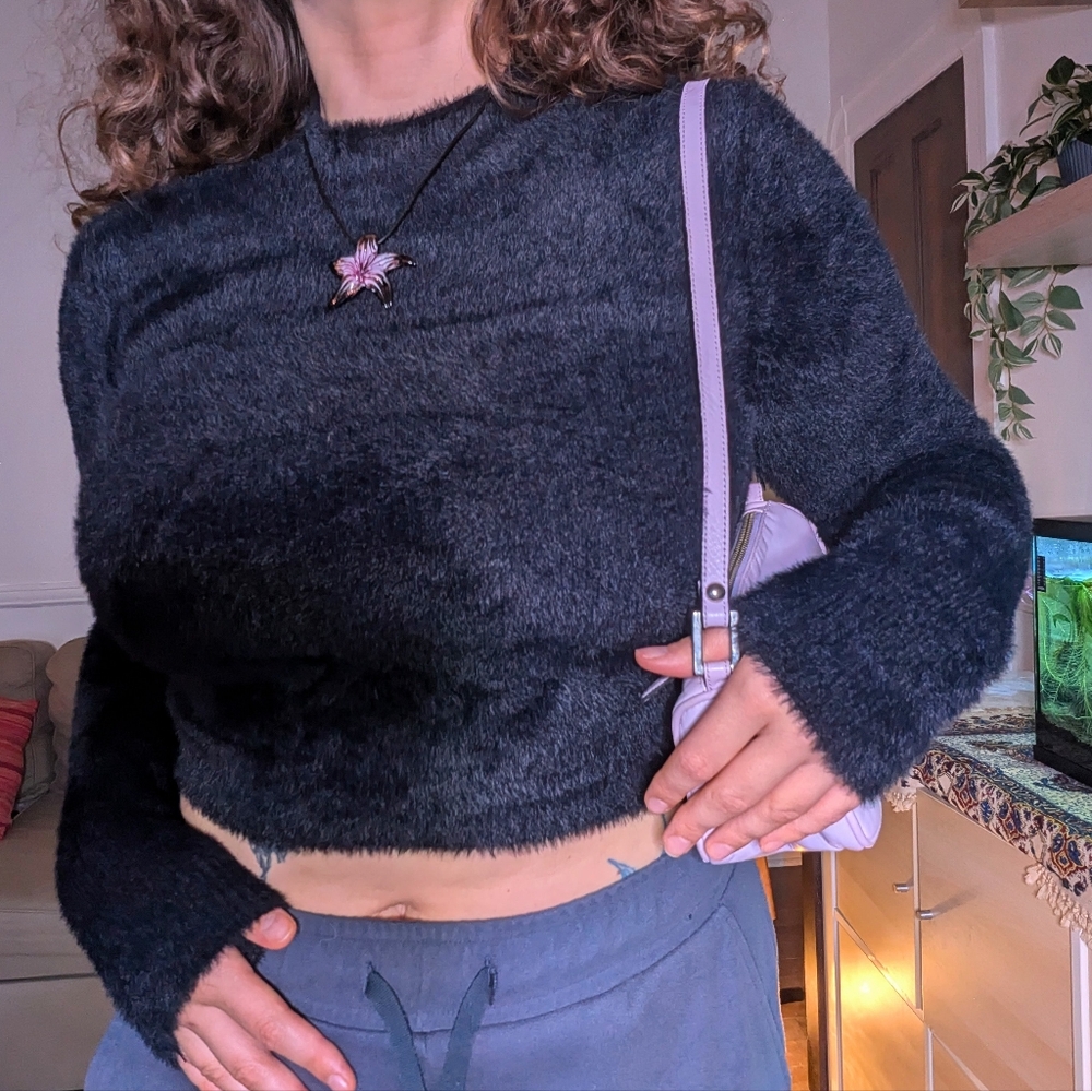 Babaton Black Fuzzy Sweater